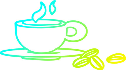 cold gradient line drawing a lovely cup of coffee