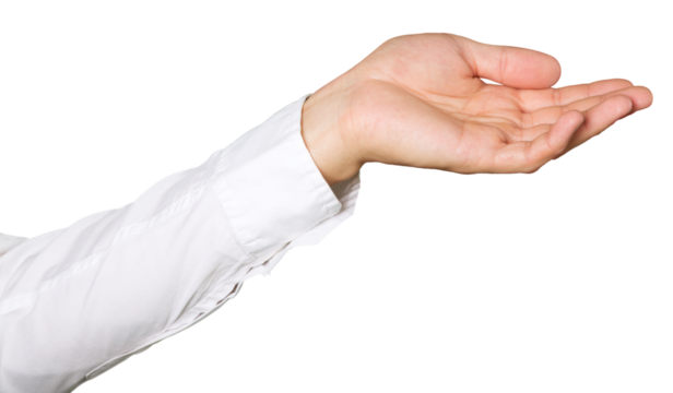 Human hand empty outstretched palm