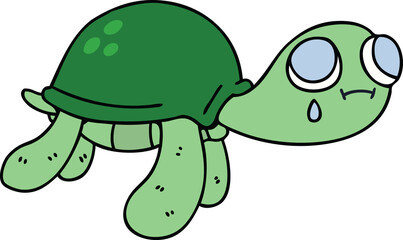 quirky hand drawn cartoon turtle