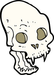 cartoon spooky vampire skull