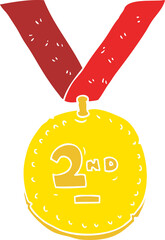 flat color illustration of a cartoon sports medal