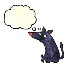 cartoon dog with thought bubble