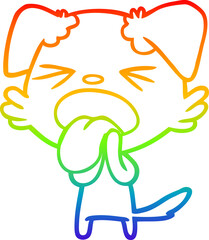 rainbow gradient line drawing cartoon disgusted dog