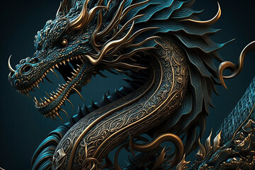 Fototapeta na wymiar 2024 year of the Dragon, new year decoration, chinese new year. Generative AI.