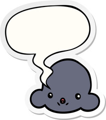 cartoon cloud and speech bubble sticker