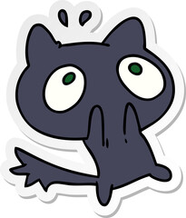 sticker cartoon kawaii of a shocked cat