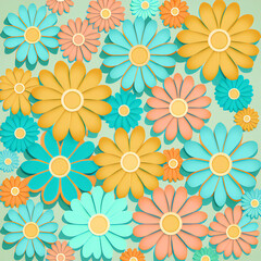 Fototapeta na wymiar Colorful floral pattern, seamless pattern