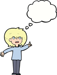 cartoon woman asking question with thought bubble
