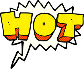 comic book speech bubble cartoon word hot