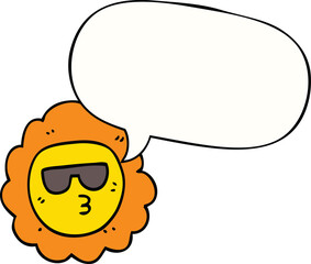 cartoon sunflower and speech bubble