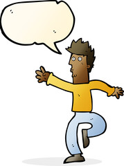 cartoon urgent man with speech bubble