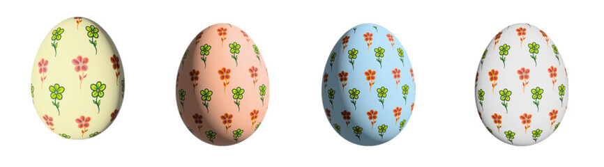 floral pattern easter eggs decorated vector illustration isolated easter egg single flower on white background