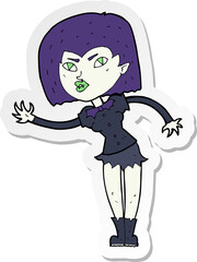 sticker of a cartoon vampire girl