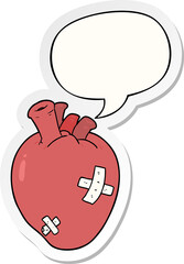 cartoon heart and speech bubble sticker