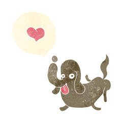 cartoon dog with love heart
