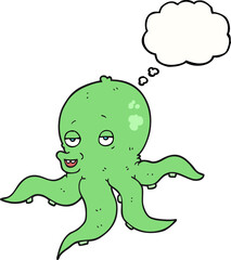thought bubble cartoon octopus