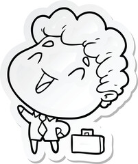 sticker of a cartoon businessman