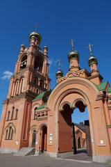 Fototapeta premium Holy Intercession Monastery, Goloseevsky Hermitage in Kyiv city, Ukraine