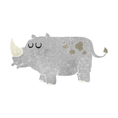 retro cartoon rhino
