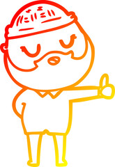 Obraz premium warm gradient line drawing cartoon man with beard