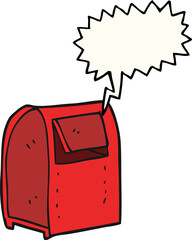 speech bubble cartoon mailbox