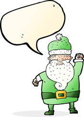 cartoon angry santa claus with speech bubble