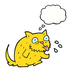 thought bubble cartoon cat blowing raspberry