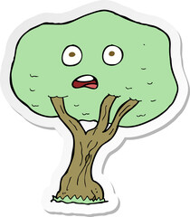 sticker of a cartoon tree