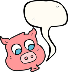speech bubble cartoon pig