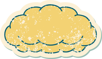 distressed sticker tattoo style icon of a cloud a grey cloud
