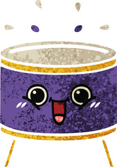 retro illustration style cartoon drum