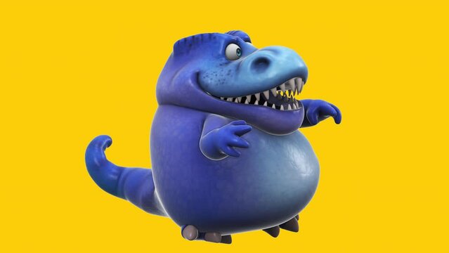 Fun 3D cartoon trex dancing (with alpha channel)