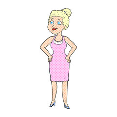 cartoon woman wearing dress