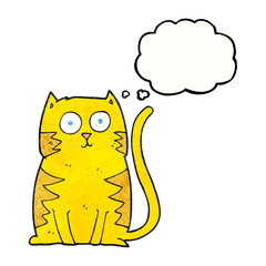thought bubble textured cartoon cat