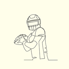 Footballer drawn in line art style