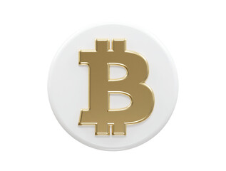 Bitcoin icon 3d rendering vector element