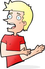 cartoon stressed man