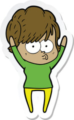 Obraz premium sticker of a cartoon woman