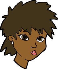 cartoon curious girl