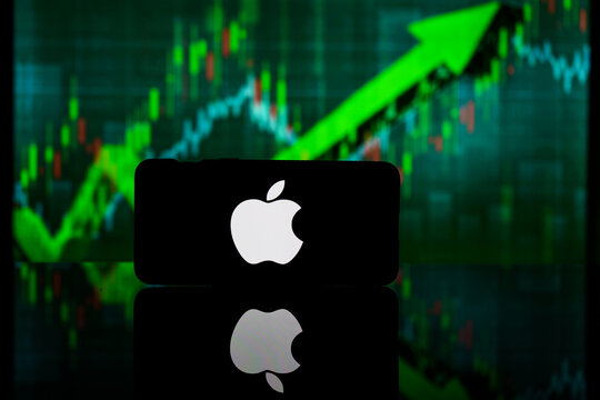 Apple company on stock market. Apple financial success and profit