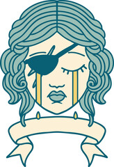 crying human rogue with banner illustration