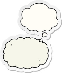 cartoon cloud and thought bubble as a printed sticker