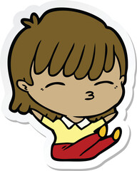 sticker of a cartoon woman