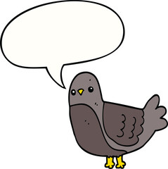 cartoon bird and speech bubble