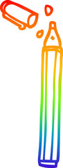 rainbow gradient line drawing cartoon office pen
