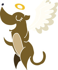 cartoon doodle angel dog