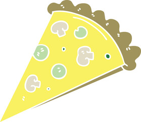 quirky hand drawn cartoon slice of pizza
