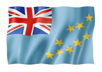 Tuvalu flag isolated on white