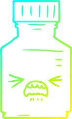 cold gradient line drawing cartoon pill jar