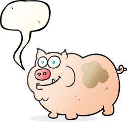 speech bubble cartoon pig